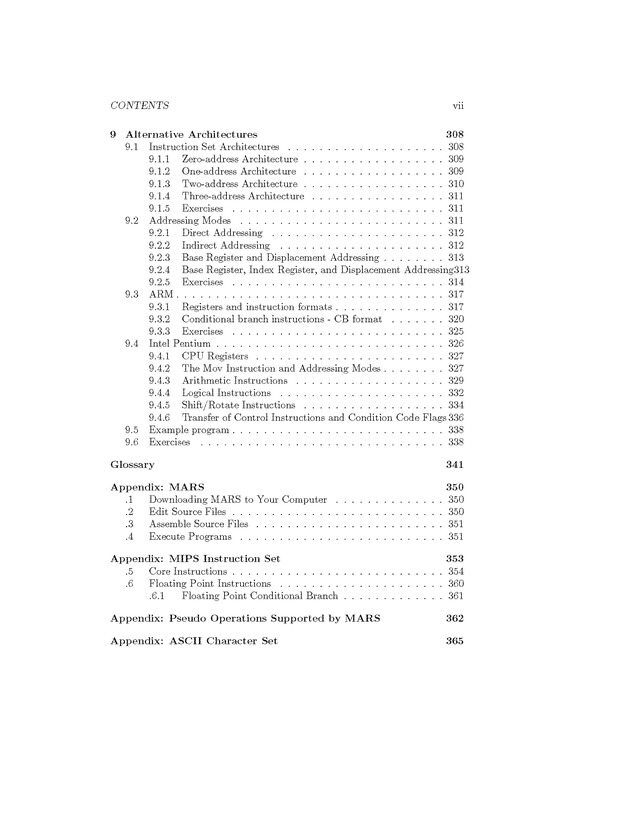 Computer Organization with MIPS - Table of Contents 5